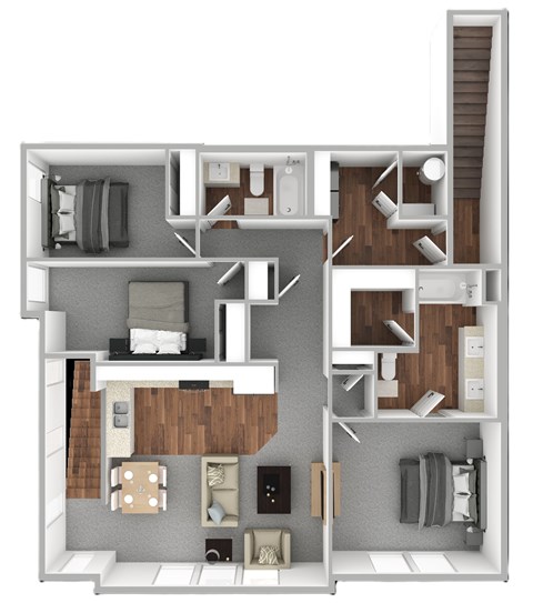 Floor plan for 3 beds, 2 baths, 1803 sqft